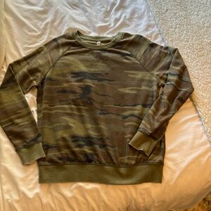 Z Supply The Camo Crew Weekender Pullover Sweatshirt